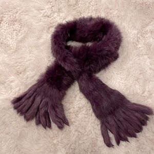 Plush Faux Fur Scarf in Deep Plum